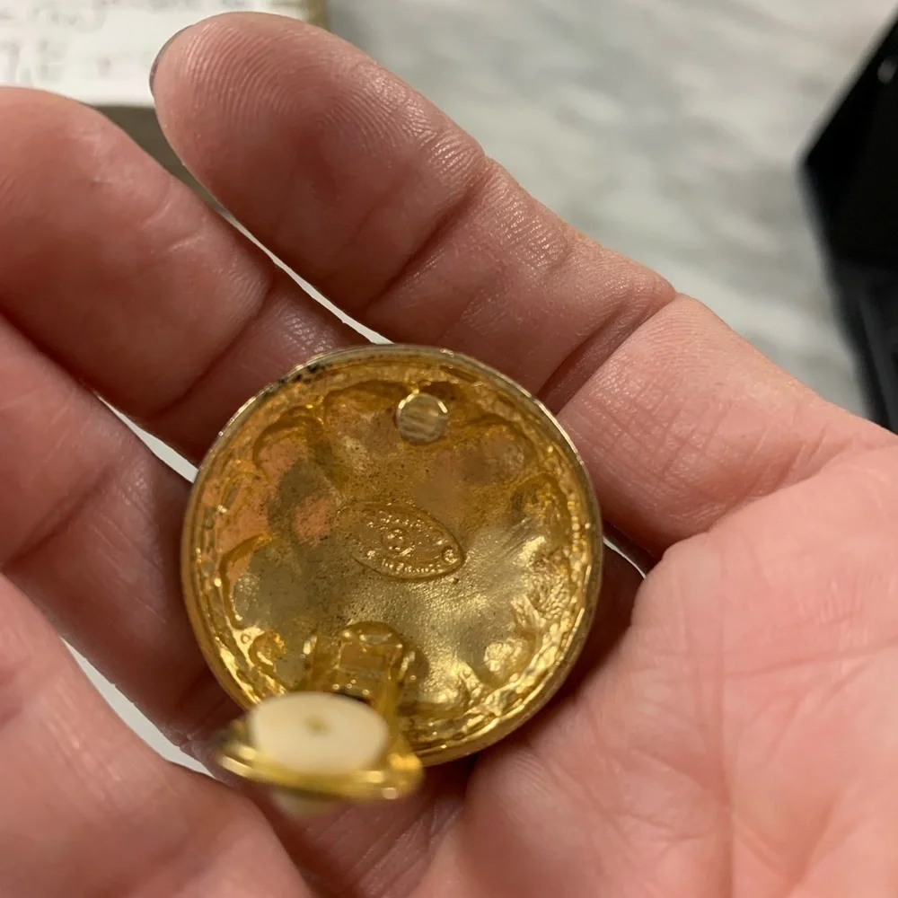 Chanel Costume Gold Clip On Earrings